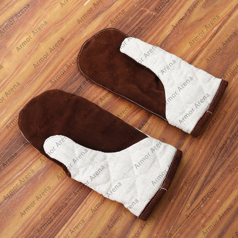 Natural Linen Padded Gauntlets