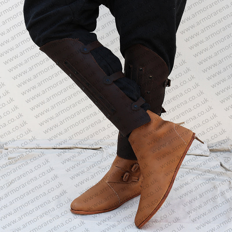 Combat Leather Greaves