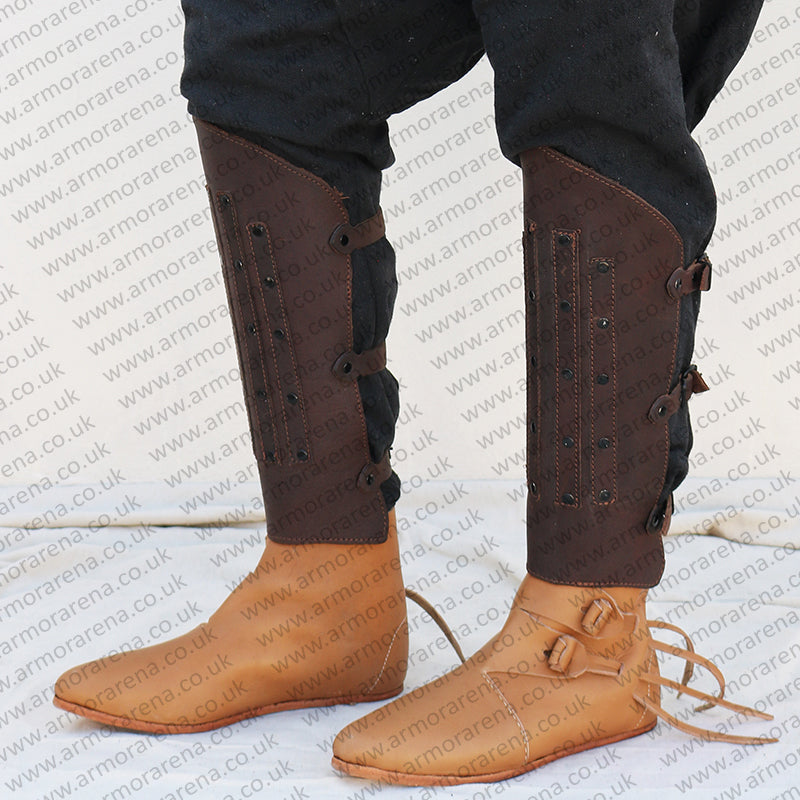 Combat Leather Greaves