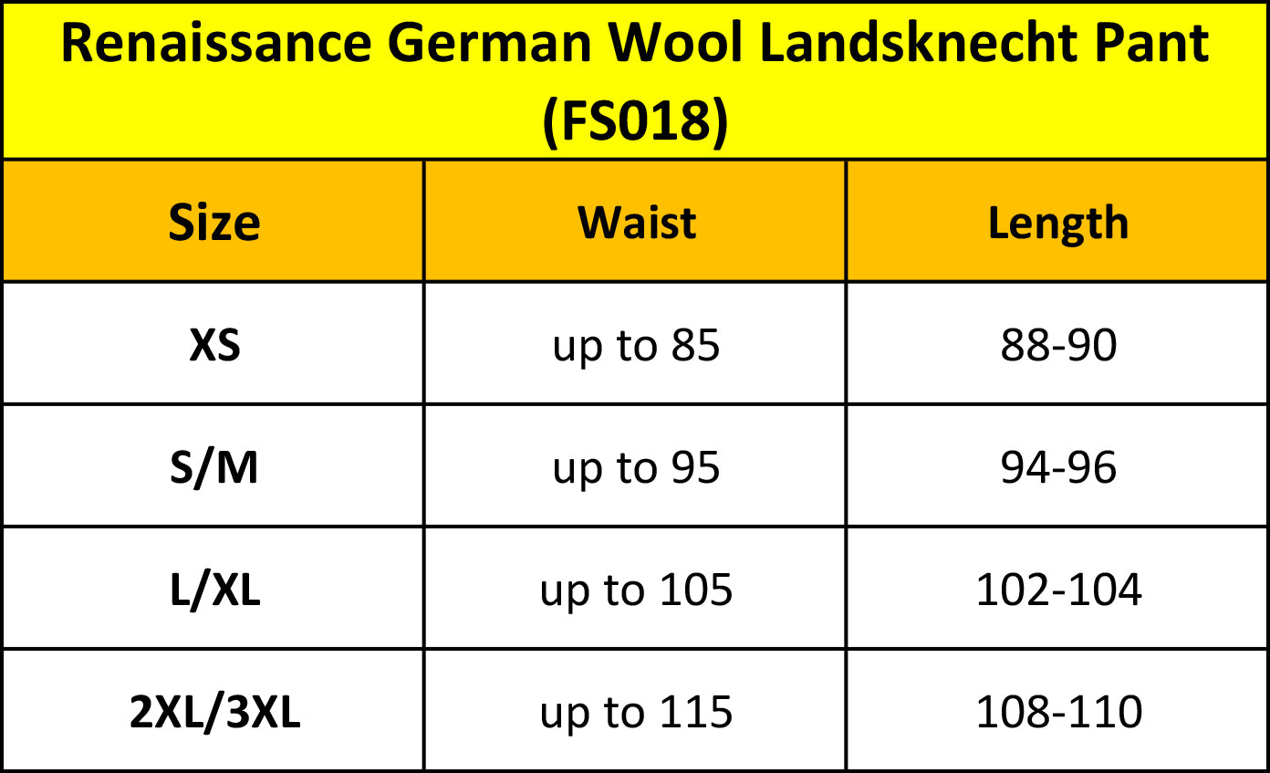 Renaissance German Wool Landsknecht Suit