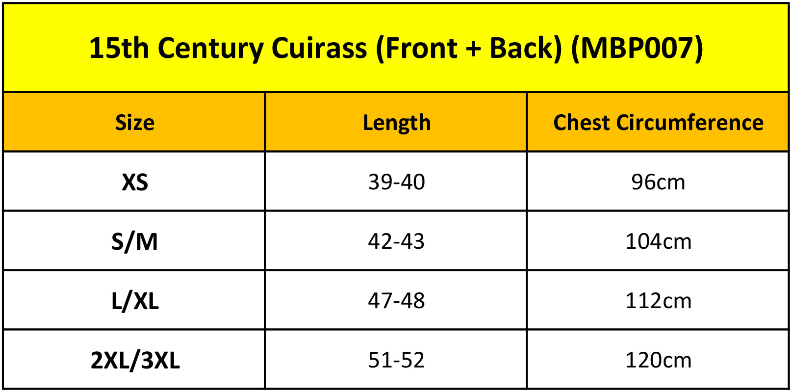15th Century Cuirass (Front + Back)