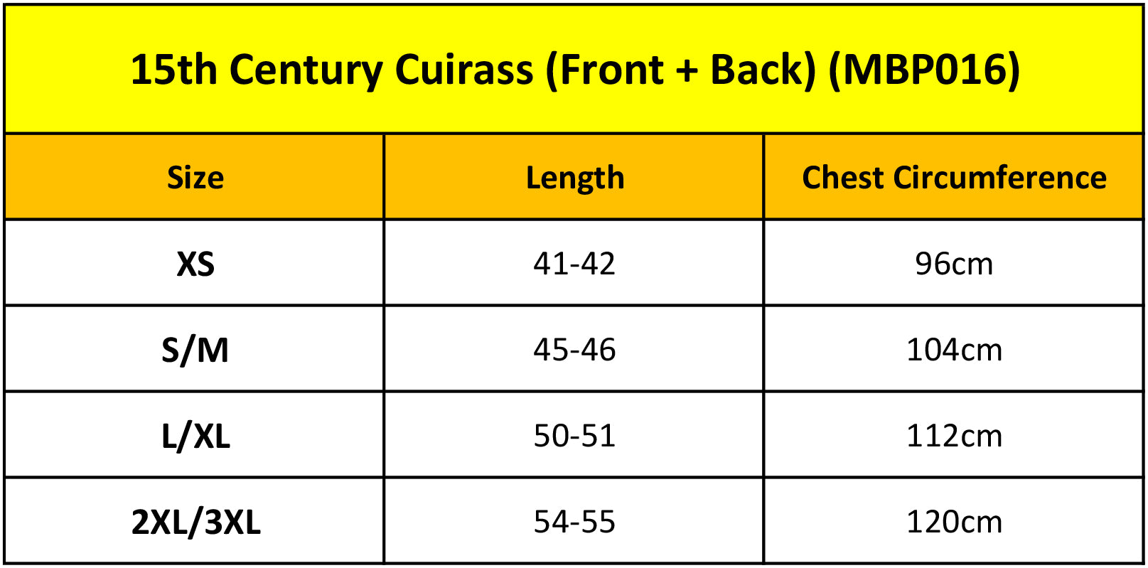 15th Century Cuirass (Front + Back)