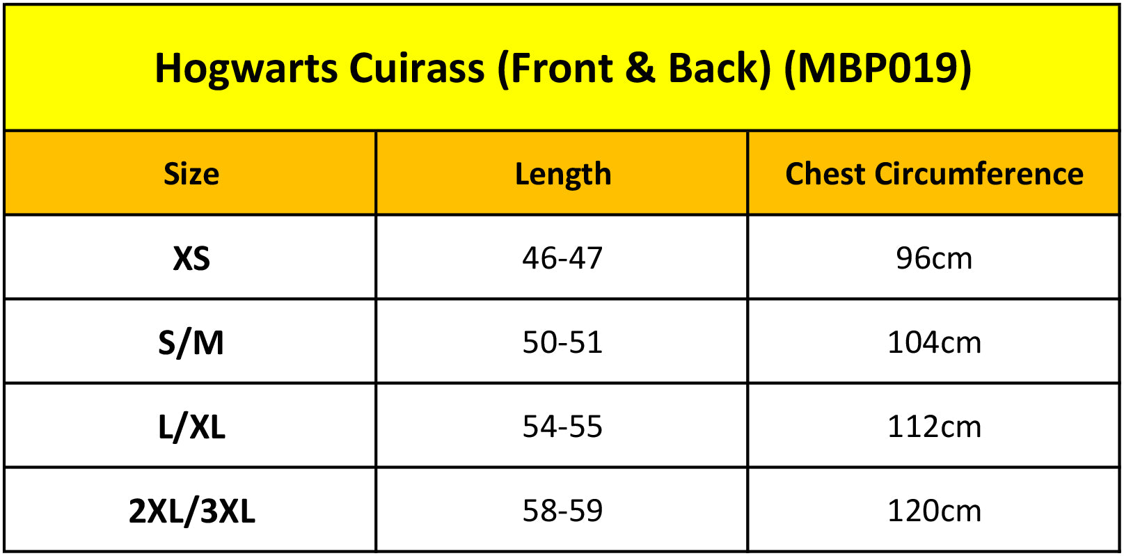 Hogwarts Cuirass (Front & Back)