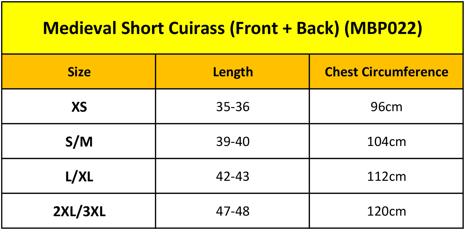 Medieval Short Cuirass (Front + Back)