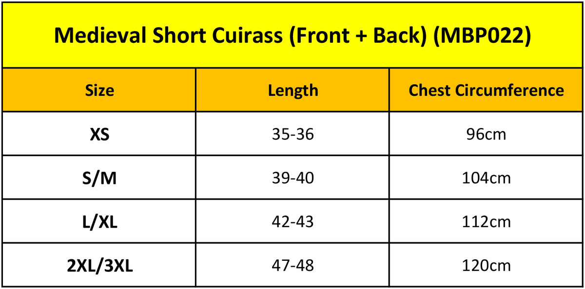 Medieval Short Cuirass (Front + Back)