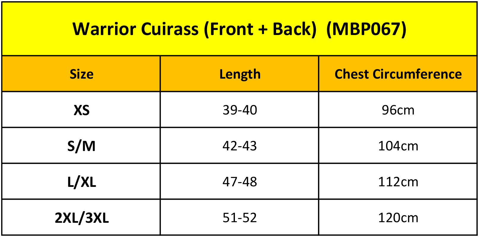 Warrior Cuirass (Front + Back)