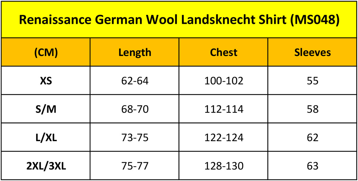 Renaissance German Wool Landsknecht Shirt