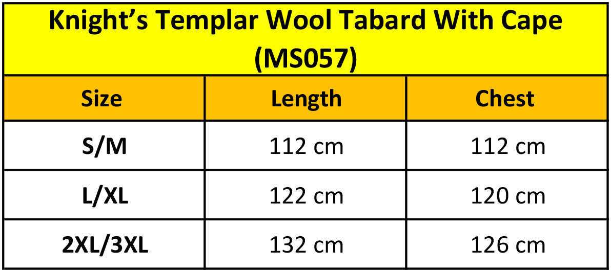 Knight’s Templar Wool Tabard With Cape