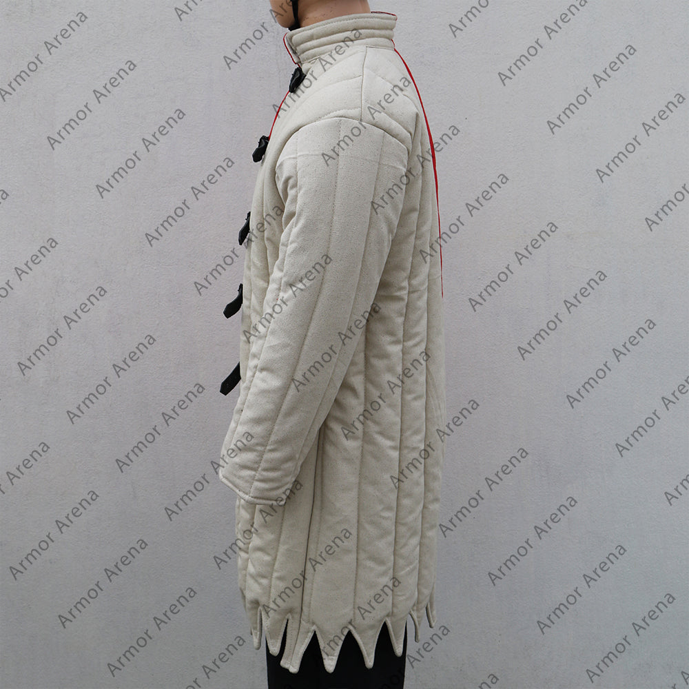 Medieval Gambeson in Two Colors with Long Sleeves and Pointed Bottom
