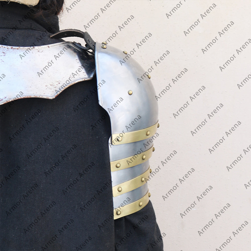 Knight Plate Shoulder 14th Century with Brass Edge