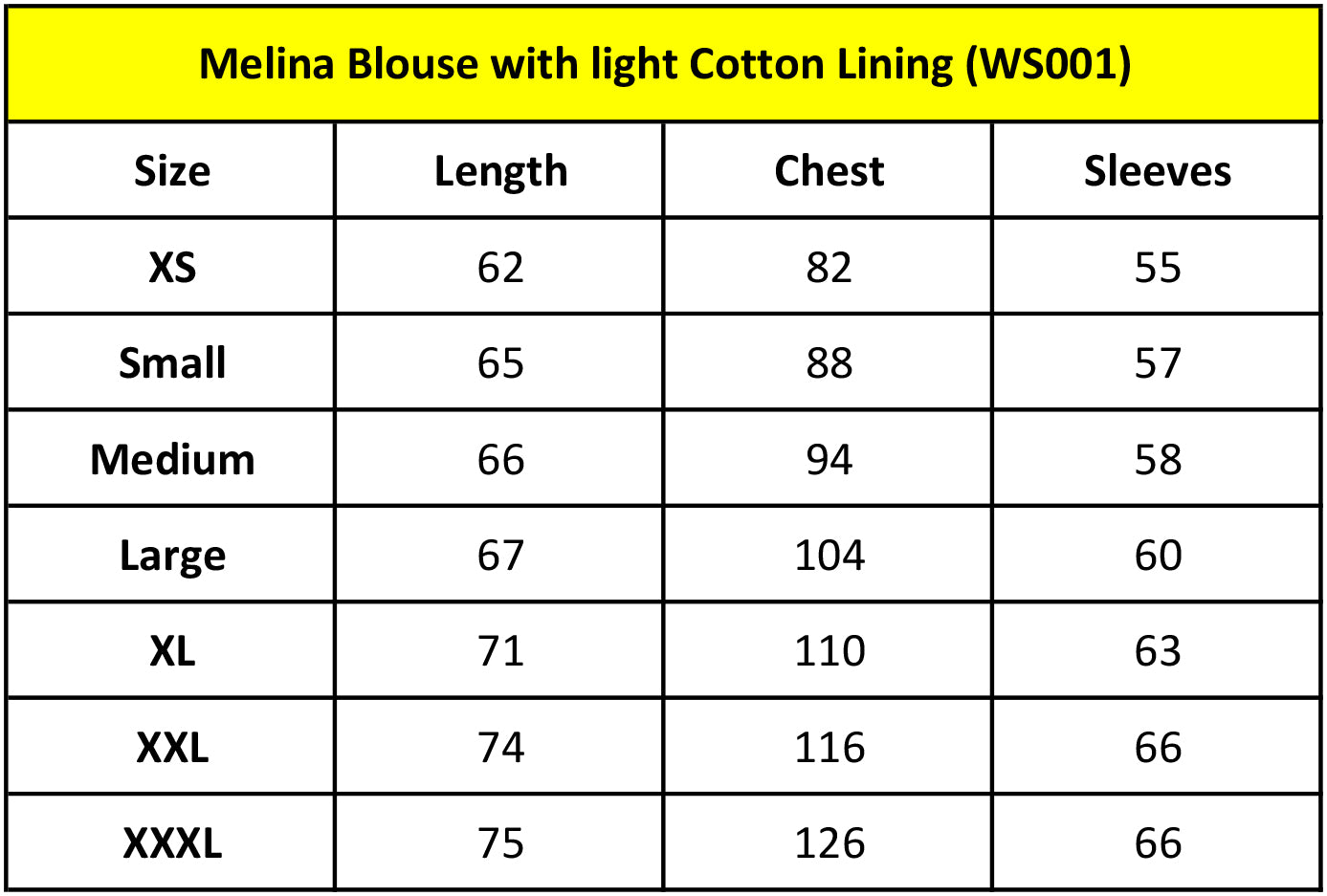 Melina Blouse with light Cotton Lining