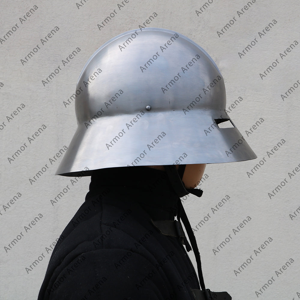 Guardsman helmet / Medieval Kettle Hat with Oculars (Eye Slits)
