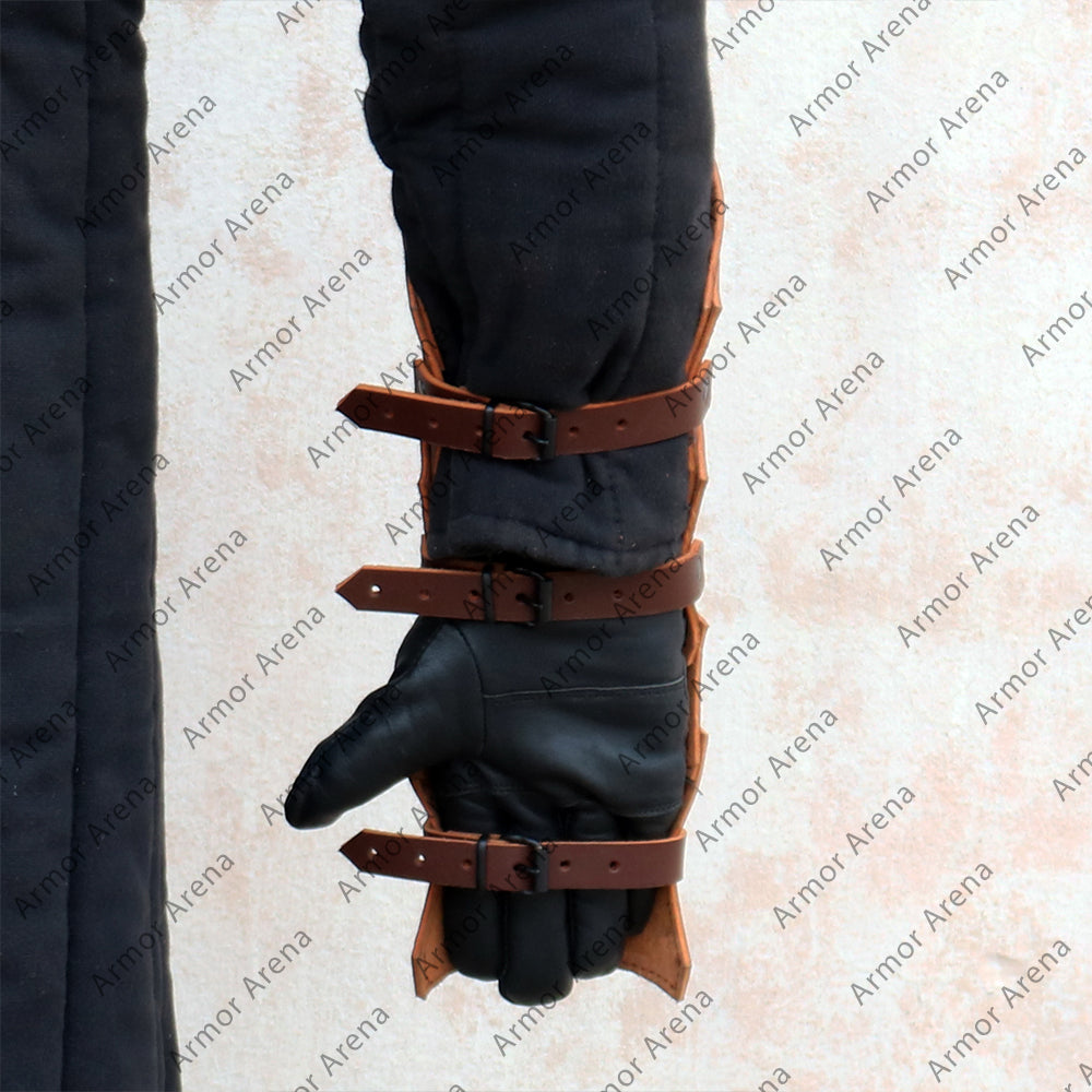 Larp Leather Gauntlets