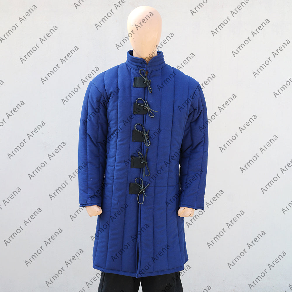 Long Sleeves Gambeson with Leather Front Closing
