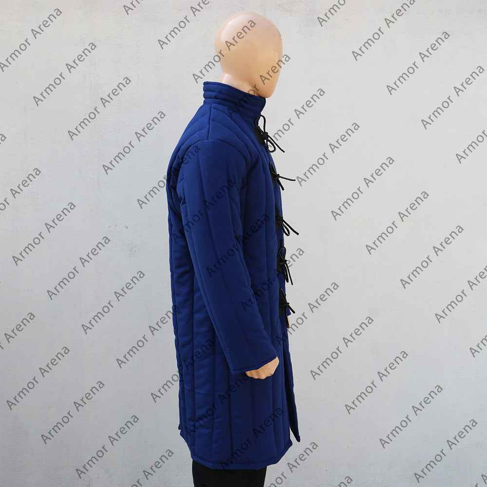Long Sleeves Gambeson with Leather Front Closing