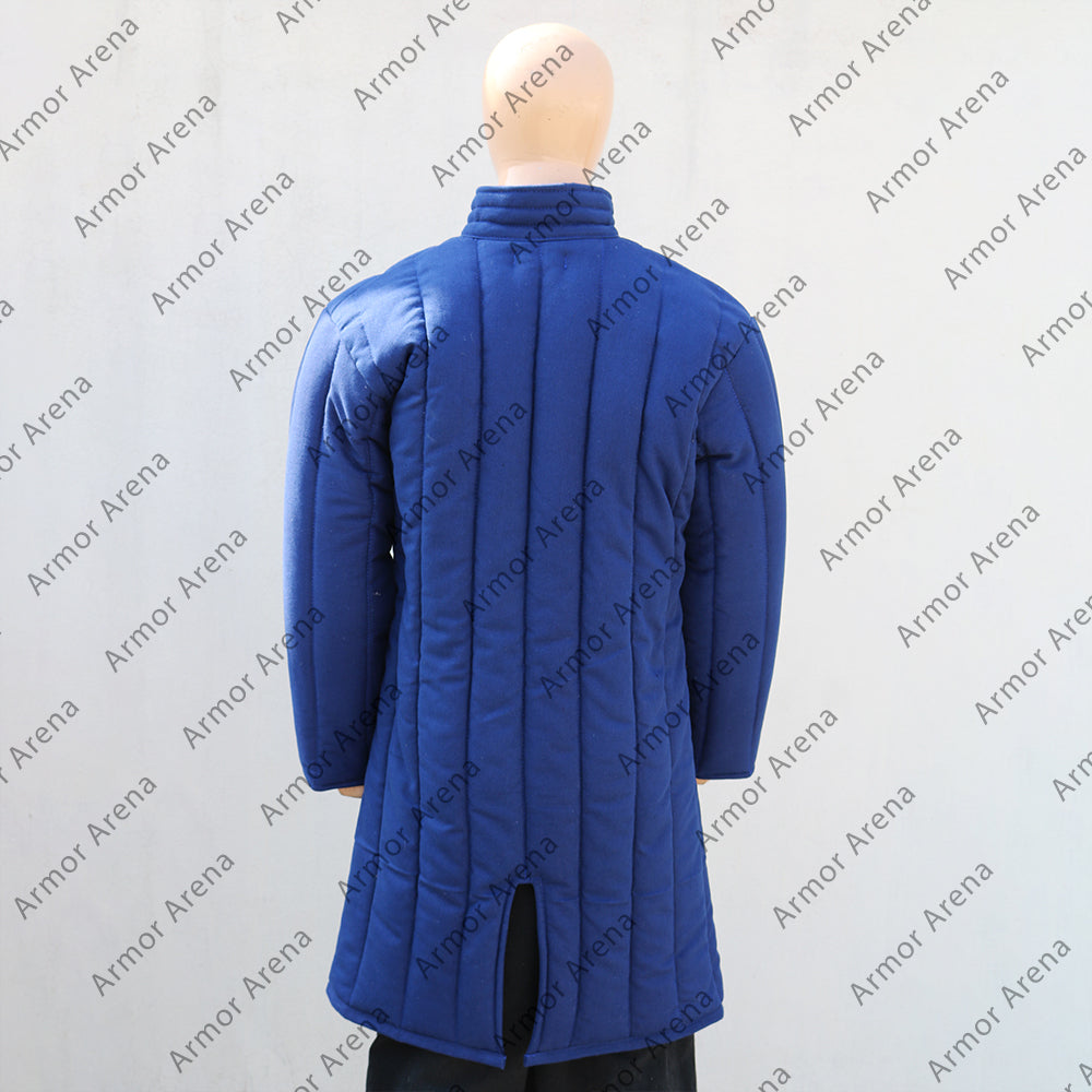Long Sleeves Gambeson with Leather Front Closing