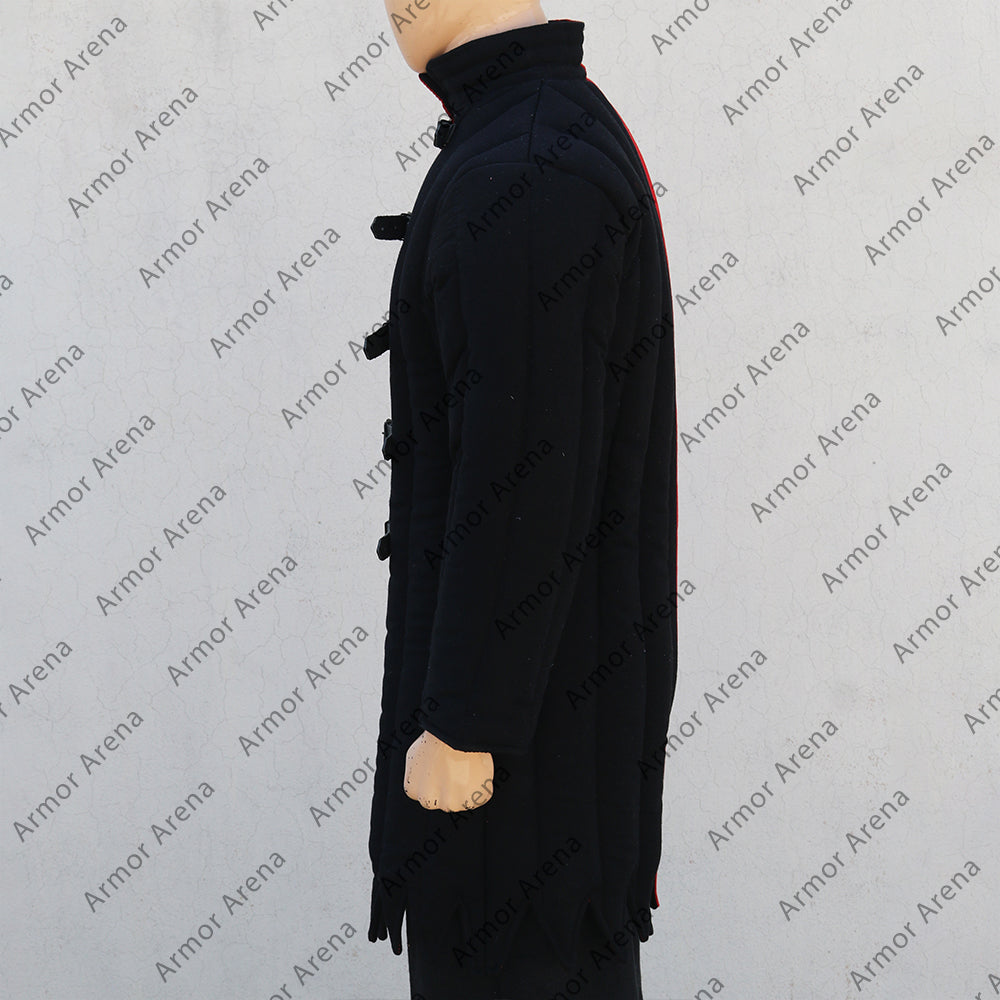 Medieval Gambeson in Two Colors with Long Sleeves and Pointed Bottom