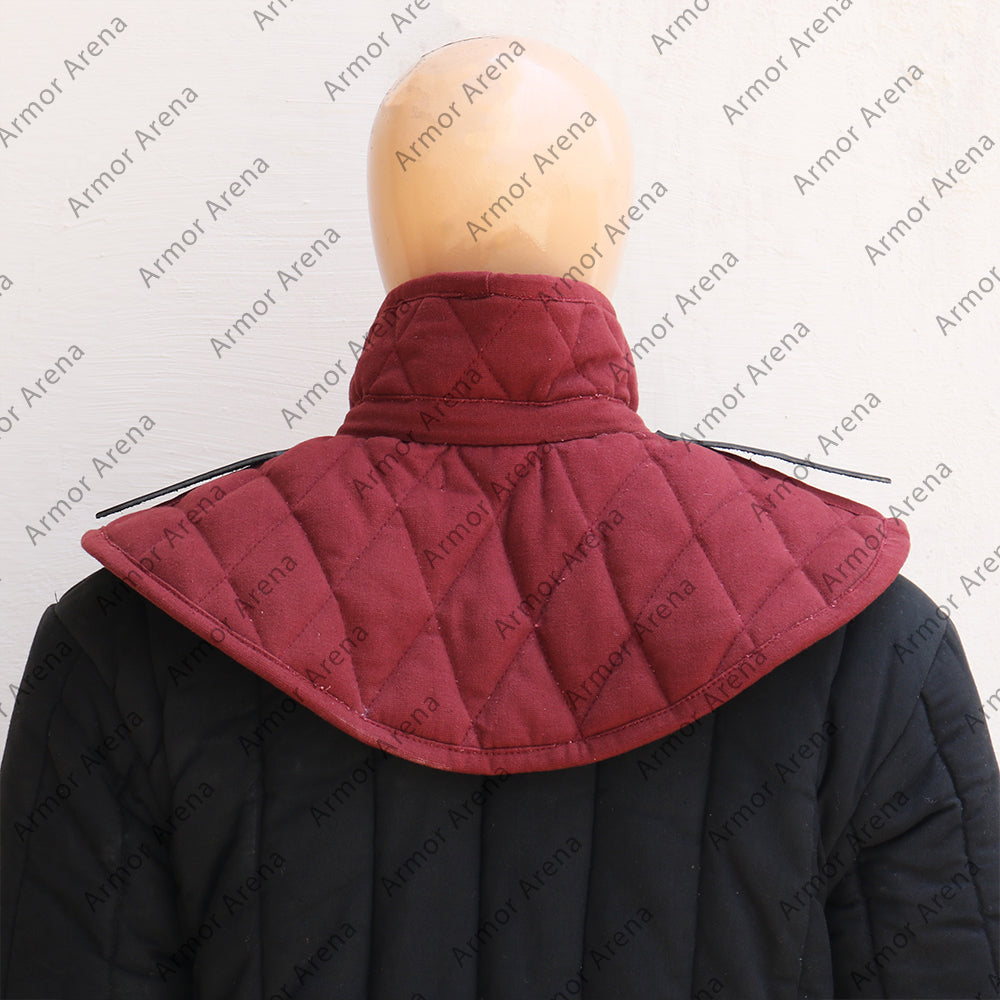 Padded Gambeson Gorget with Pauldron Shoulder Straps