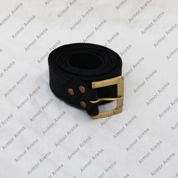 Leather Belt with Brass Buckle