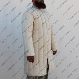 Front Closed Long Sleeves Gambeson with Straight Bottom and Neck Closing with Laces