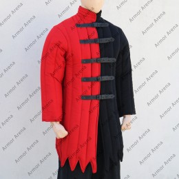 Medieval Gambeson in Two Colors with Long Sleeves and Pointed Bottom