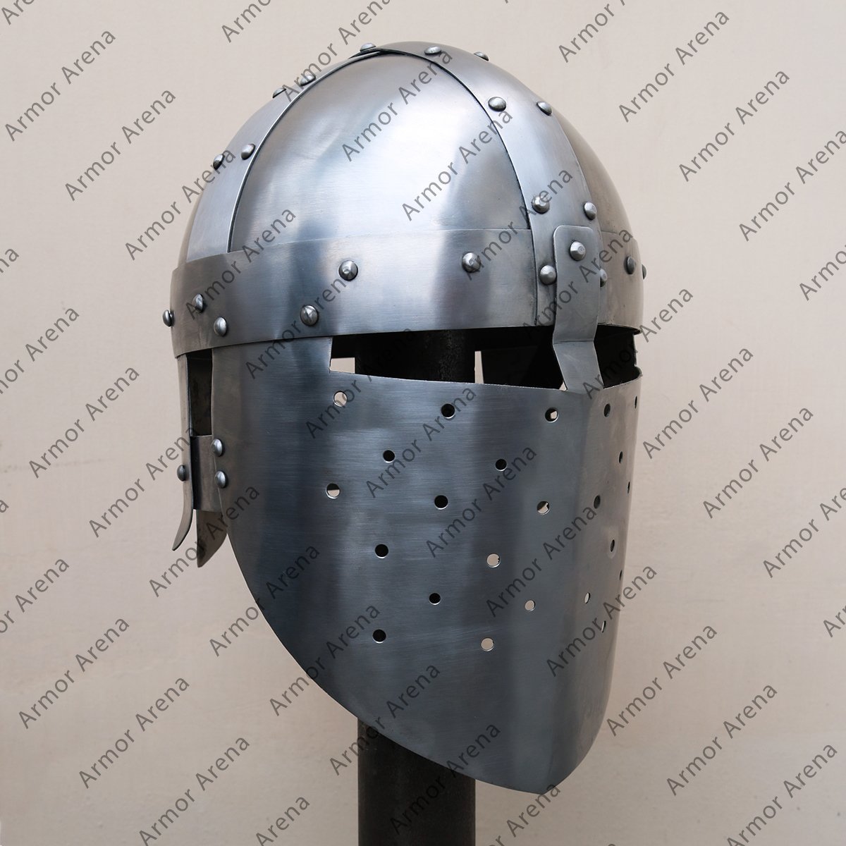 MA056 (1) Fluted Norman Medieval Helmet LARP & Collector’s Choice